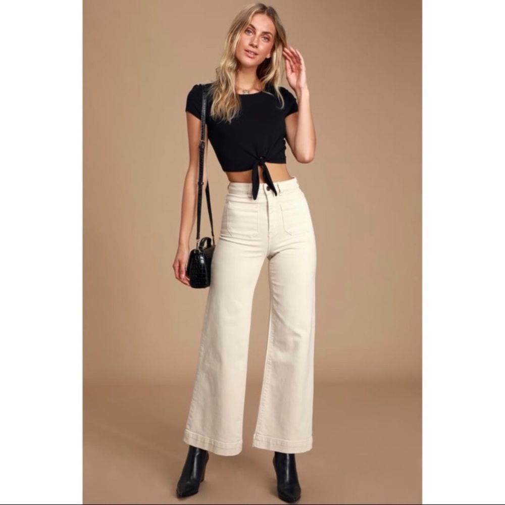 Rolla’s Sailor  High rise wide leg jean in Comfort Salt sz 27